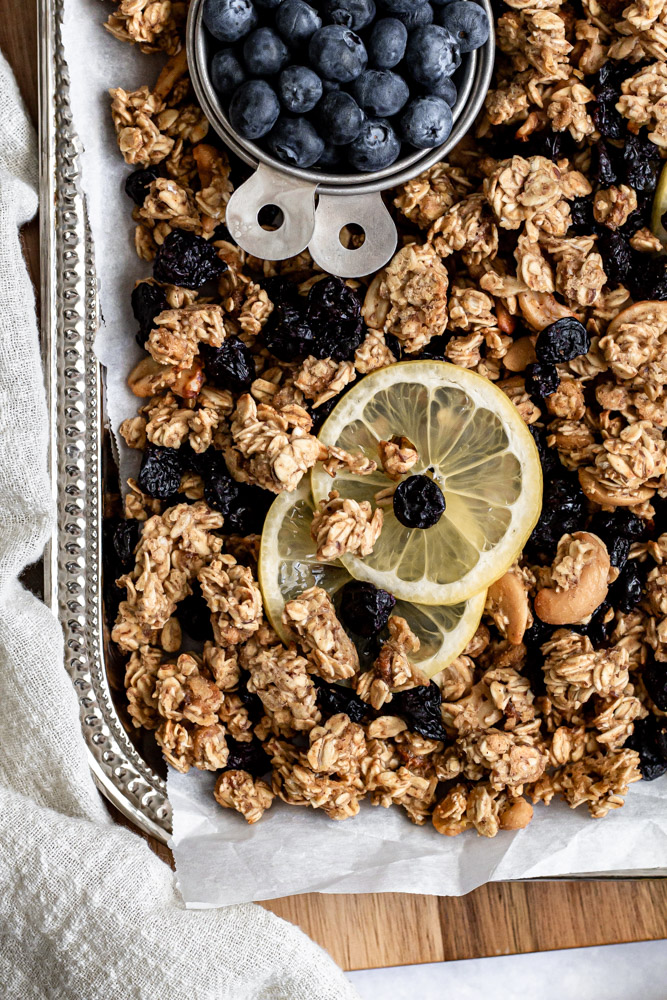 Healthy Lemon Blueberry Granola